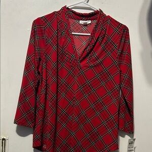Red Plaid Women's Top
